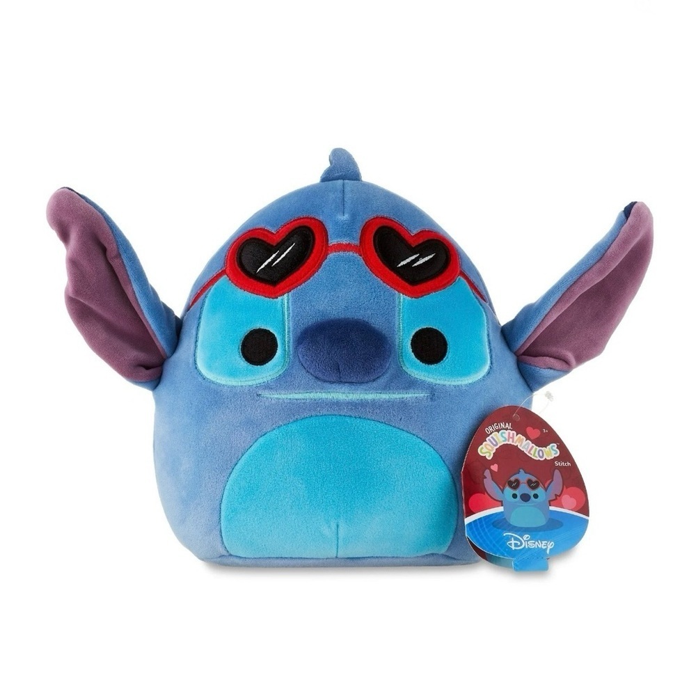 Disney Stitch Sweetheart Squishmallows Plush 8.5" with Heart Glasses